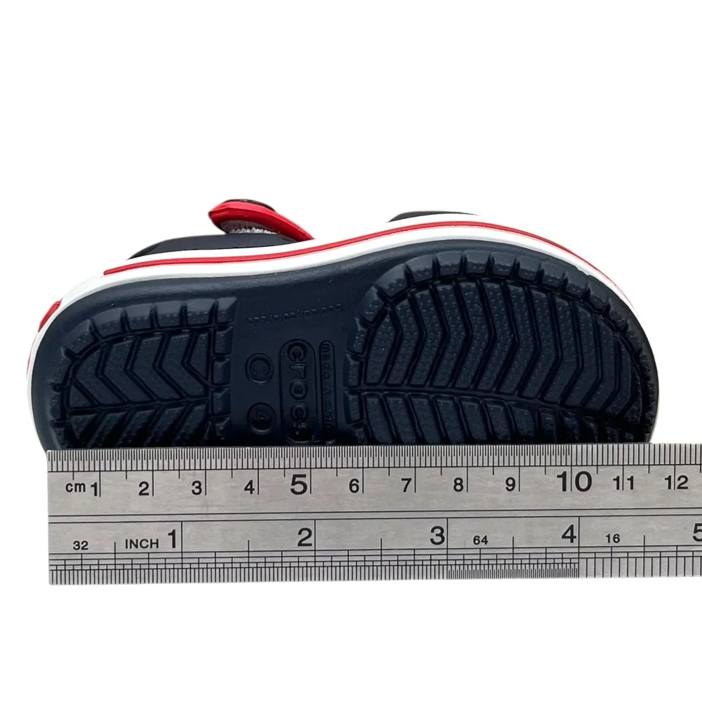 Crocs Crocband Baby Boys Girls Adjustable Sandal Size 4 Navy Red Water Friendly
